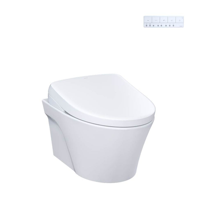 Toto CWT4264736CMFGA#MS Washlet Ap Wall-Hung Elongated Toilet With S7A Contemporary Bidet Seat and Duofit In-Wall 0.9 and 1.28 GPF Auto Dual-Flush Tank System