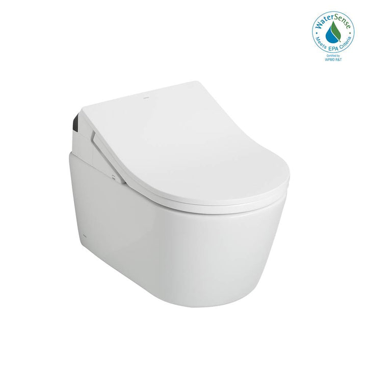 Toto CWT4474047CMFG#MS Washlet RP Wall-Hung D-Shape Toilet With Rx Bidet Seat and Duofit In-Wall 1.28 and 0.9 GPF Dual-Flush Tank System