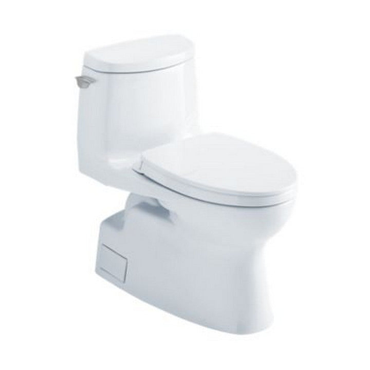 Toto Carlyle Ii 1G One-Piece Elongated 1.0 GPF Universal Height Toilet With Cefiontect and Ss124 Softclose Seat, Washlet+ Ready — Ebony