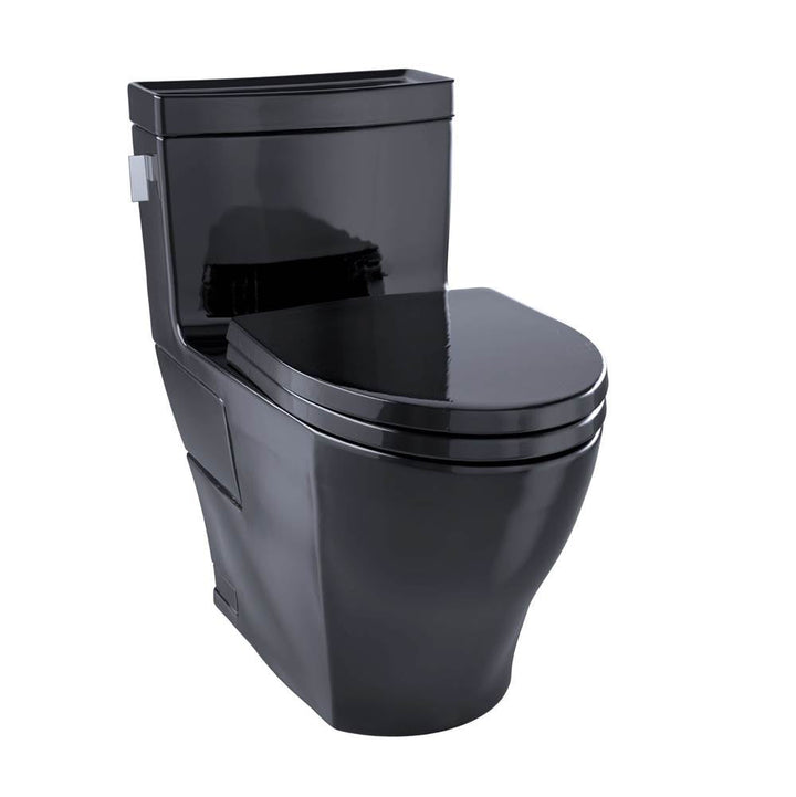 Toto Legato Washlet+ One-Piece Elongated 1.28 GPF Universal Height Skirted Toilet With Cefiontect — Ebony