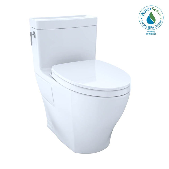 Toto Aimes Washlet+ One-Piece Elongated 1.28 GPF Universal Height Skirted Toilet With Cefiontect — Beige