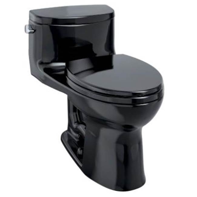Toto Supreme Ii One-Piece Elongated 1.28 GPF Universal Height Toilet With Cefiontect and Ss124 Softclose Seat, Washlet+ Ready — Ebony