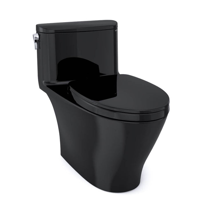 Toto Nexus One-Piece Elongated 1.28 GPF Universal Height Toilet With Cefiontect and Ss124 Softclose Seat, Washlet Ready — Ebony