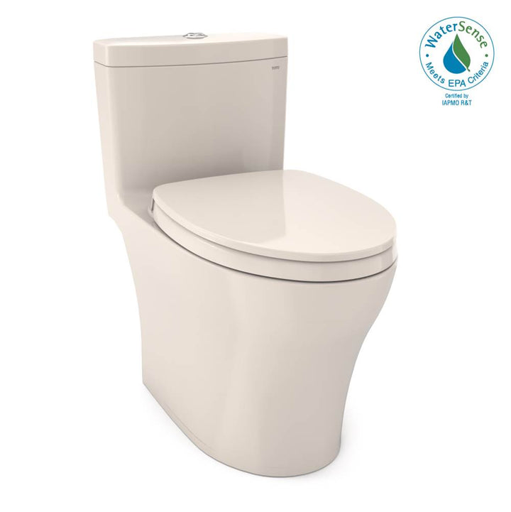 Toto Aquia Iv One-Piece Elongated Dual Flush 1.28 and 0.9 GPF Universal Height, Washlet Ready Toilet With Cefiontect — Beige
