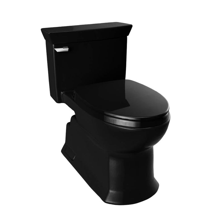 Toto Soir One Piece Elongated 1.28 GPF Universal Height Skirted Toilet With Cefiontect — Ebony