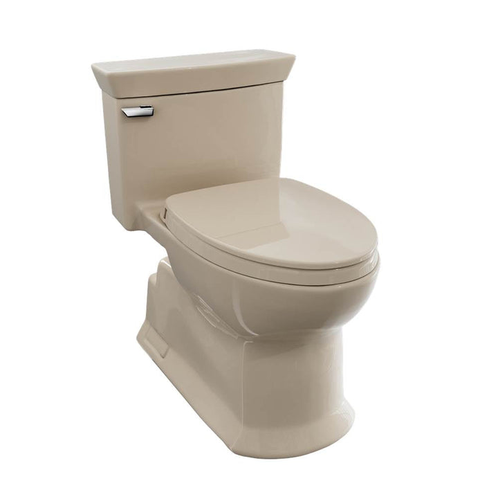 Toto Soir One Piece Elongated 1.28 GPF Universal Height Skirted Toilet With Cefiontect — Bone