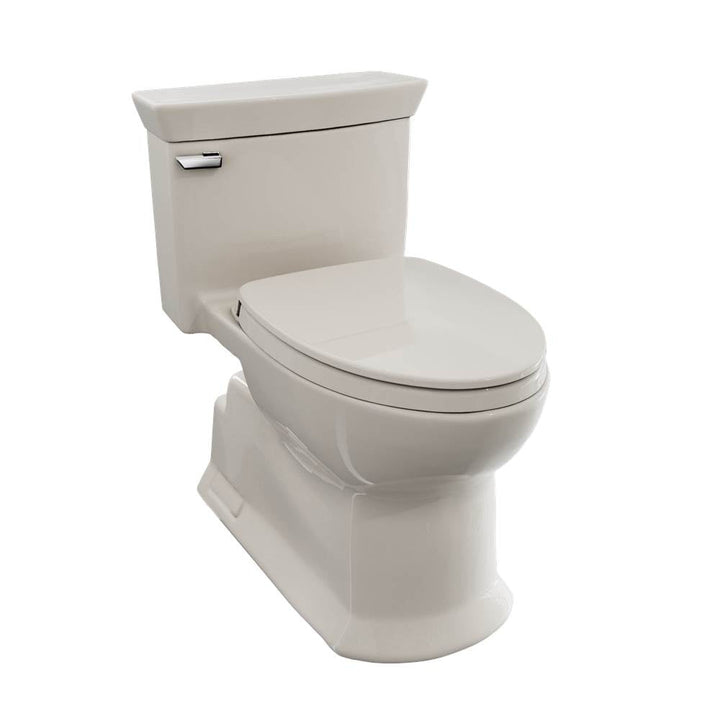 Toto Soir One Piece Elongated 1.28 GPF Universal Height Skirted Toilet With Cefiontect — Beige