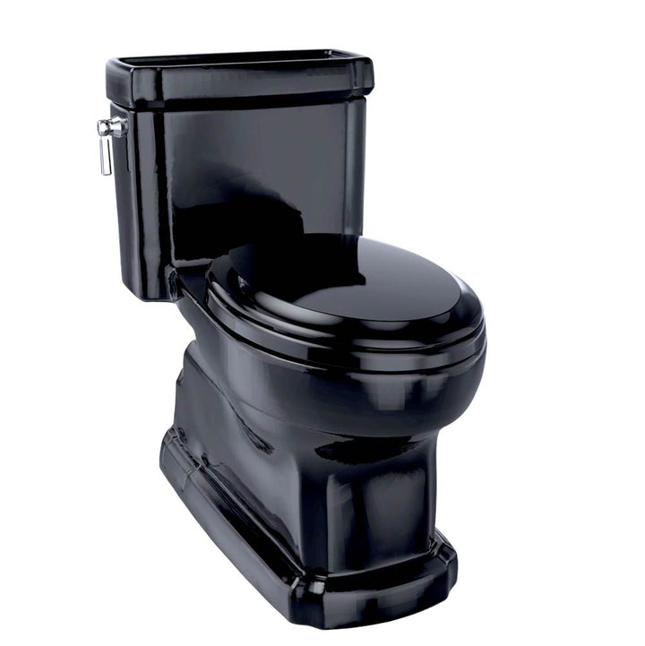 Toto Eco Guinevere Elongated 1.28 GPF Universal Height Skirted Toilet With Cefiontect and Softclose Seat — Ebony