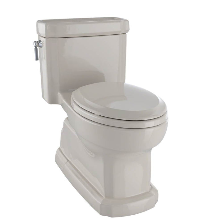 Toto Eco Guinevere Elongated 1.28 GPF Universal Height Skirted Toilet With Cefiontect and Softclose Seat — Bone