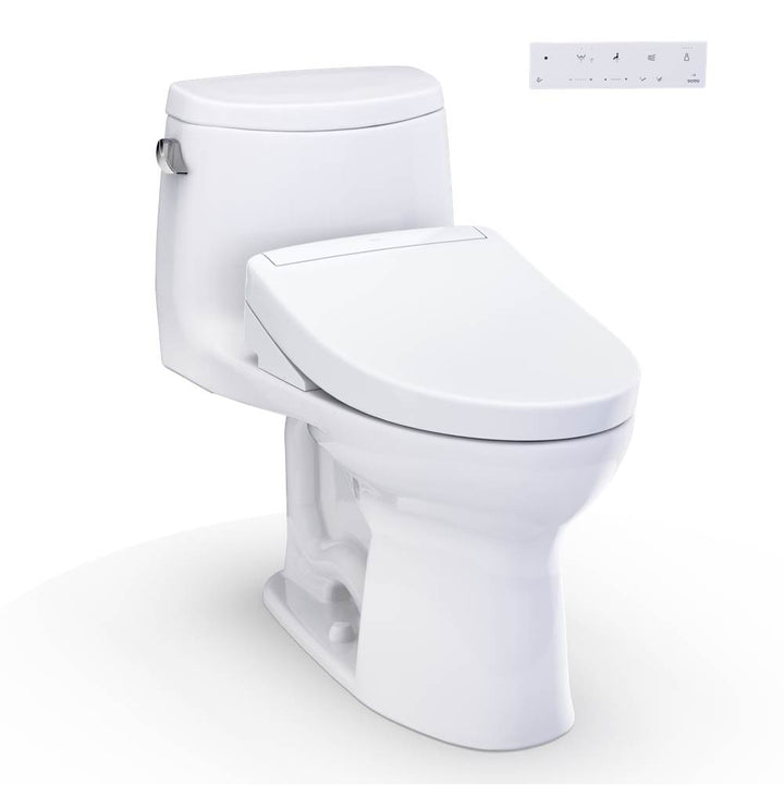 Toto MW6043446CEFG#01 Washlet+ Ultramax Ii One-Piece Elongated 1.28 GPF Toilet and Washlet+ S5 Bidet Seat