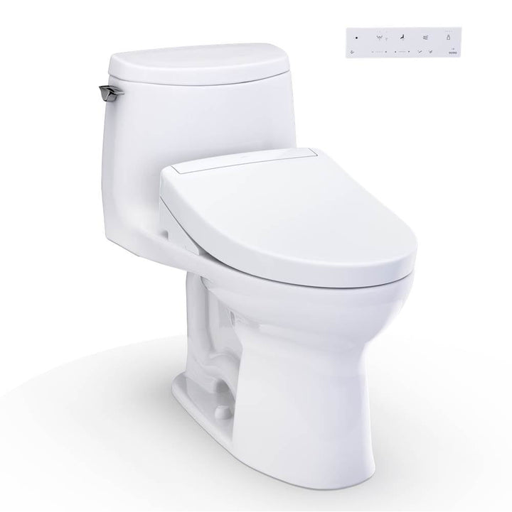 Toto MW6043446CEFG#01 Washlet+ Ultramax Ii One-Piece Elongated 1.28 GPF Toilet and Washlet+ S5 Bidet Seat — 1.0 GPF Standard