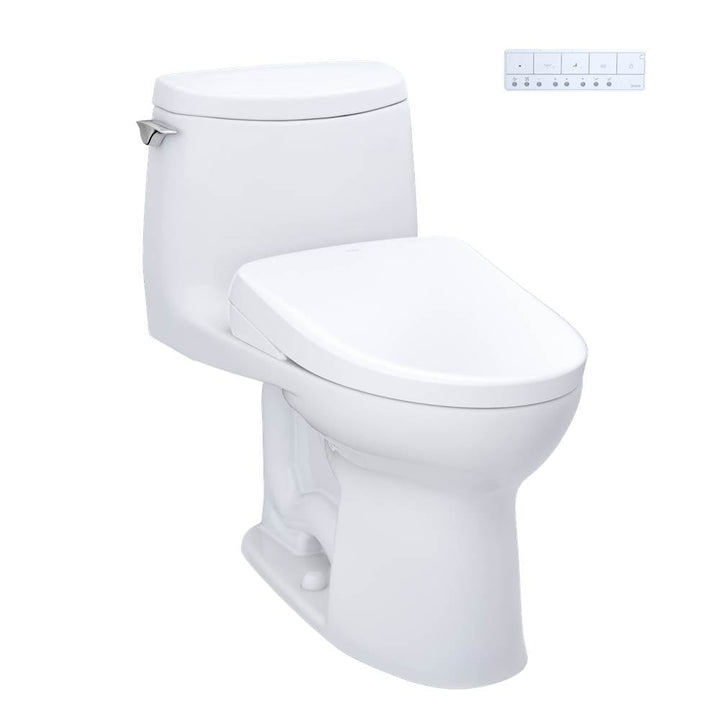 Toto MW6044736CEFG#01 Washlet Ultramax Ii One-Piece Elongated 1.28 GPF Toilet and Washlet S7A Contemporary Bidet Seat — 1.0 GPF Standard
