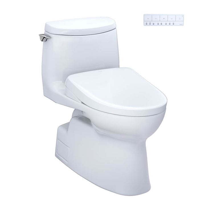 Toto MW6144726CEFG#01 Washlet Carlyle Ii One-Piece Elongated 1.28 GPF Toilet and Washlet S7 Contemporary Bidet Seat — 1.0 GPF Standard