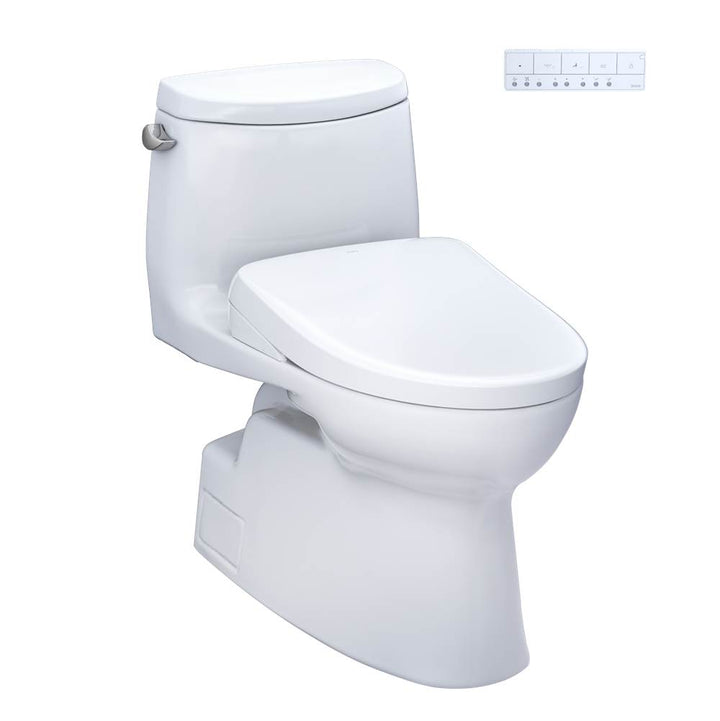 Toto MW6144736CEFG#01 Washlet Carlyle Ii One-Piece Elongated 1.28 GPF Toilet and Washlet S7A Contemporary Bidet Seat