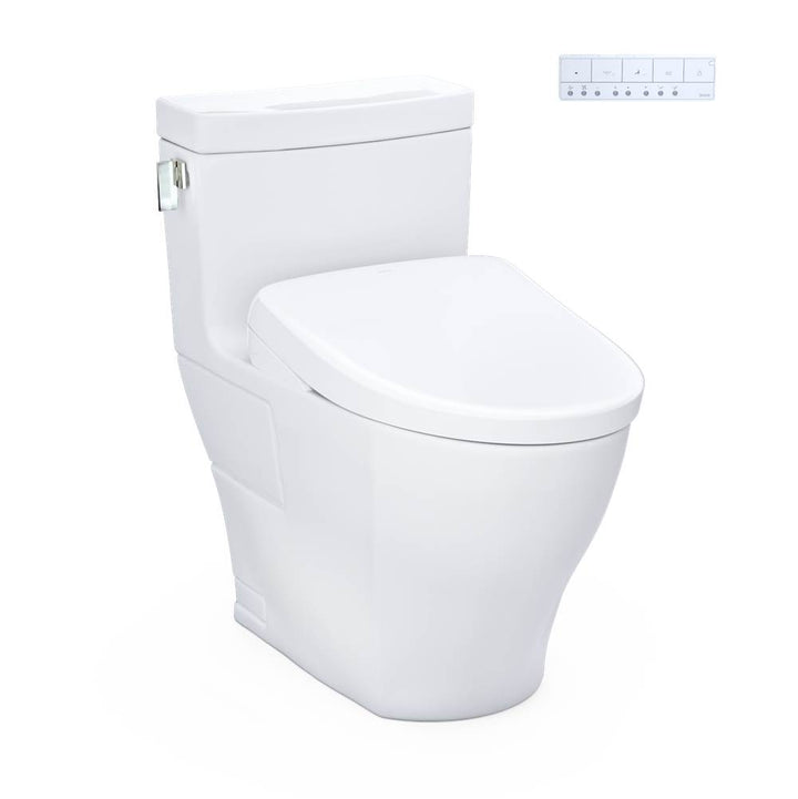 Toto MW6244736CEFG#01 Washlet Legato One-Piece Elongated 1.28 GPF Toilet and Contemporary Washlet S7A Contemporary Bidet Seat