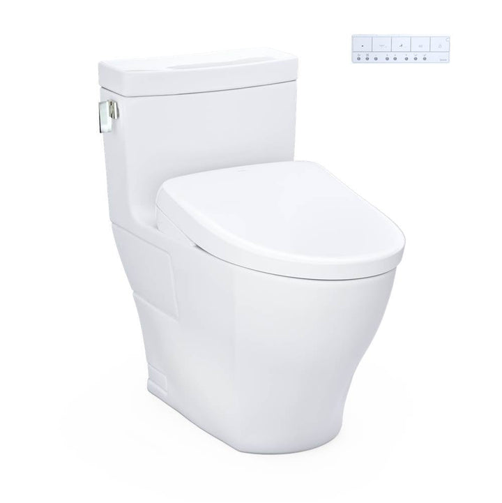 Toto MW6244736CEFG#01 Washlet Legato One-Piece Elongated 1.28 GPF Toilet and Contemporary Washlet S7A Contemporary Bidet Seat — 1.28 GPF Auto Flush