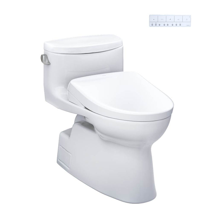 Toto MW6444736CEFG#01 Washlet Carolina Ii One-Piece Elongated 1.28 GPF Toilet and Washlet S7 Contemporary Bidet Seat