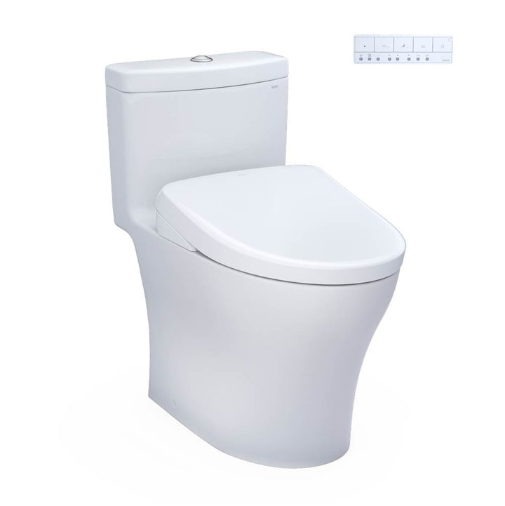 Toto MW6464736CEMFGN#01 Washlet Aquia Iv One-Piece Elongated Dual Flush 1.28 and 0.9 GPF Toilet With S7A Contemporary Electric Bidet Seat