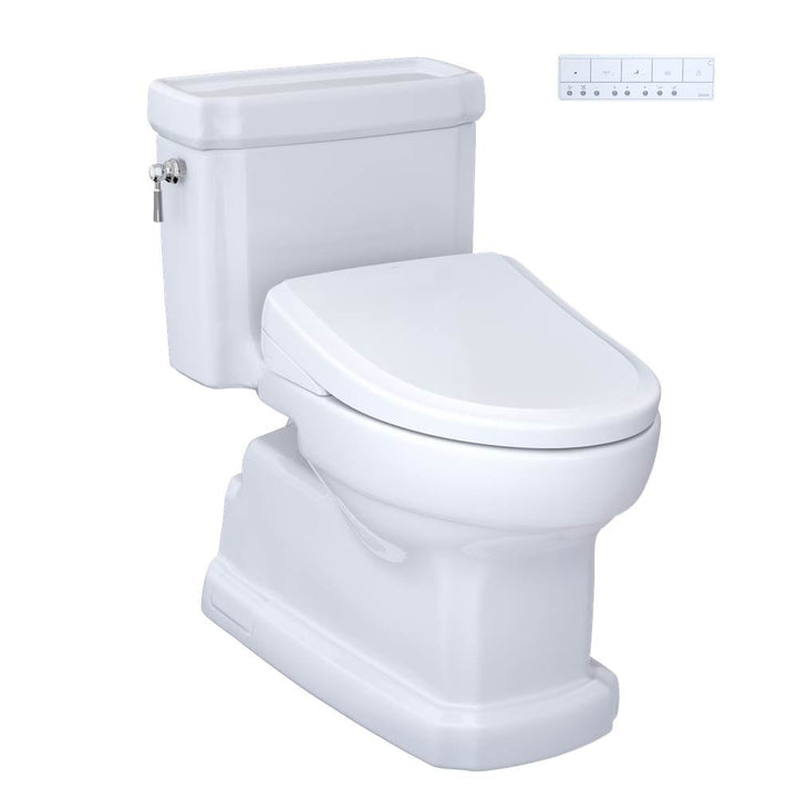 Toto MW9744724CEFG#01 Washlet Eco Guinevere Elongated 1.28 GPF Universal Height Toilet With S7 Classic Bidet Seat — 1.28 GPF Auto Flush