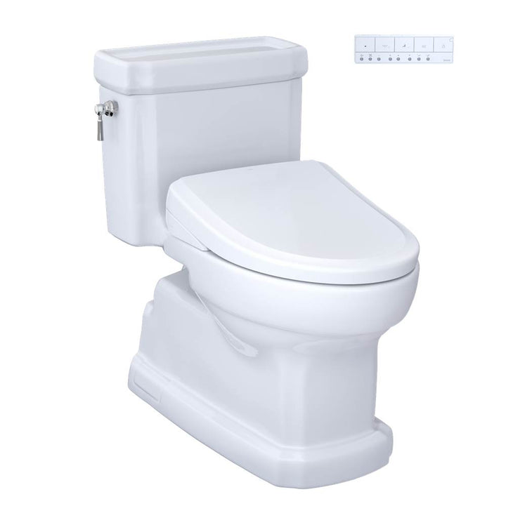 Toto MW9744734CEFG#01 Washlet Eco Guinevere Elongated 1.28 GPF Universal Height Toilet and S7A Classic Bidet Seat With Auto Open/Close